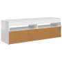 Mueble de TV con luces LED blanco brillante 120x35x40 cm