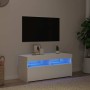 Mueble de TV con luces LED blanco 90x35x40 cm