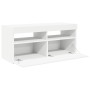 Mueble de TV con luces LED blanco 90x35x40 cm