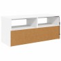Mueble de TV con luces LED blanco 90x35x40 cm