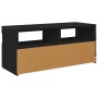Mueble de TV con luces LED negro 90x35x40 cm