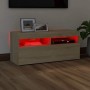 Mueble de TV con luces LED roble Sonoma 90x35x40 cm