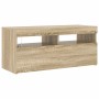 Mueble de TV con luces LED roble Sonoma 90x35x40 cm