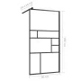Accessible shower screen clear ESG glass black 80x195 cm by vidaXL, Shower walls and screens - Ref: Foro24-150752, Price: 157...