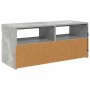 Mueble de TV con luces LED gris hormigón 90x35x40 cm