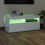 Mueble de TV con luces LED blanco brillante 90x35x40 cm