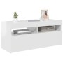 Mueble de TV con luces LED blanco brillante 90x35x40 cm