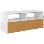 Mueble de TV con luces LED blanco brillante 90x35x40 cm