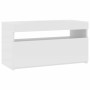 Mueble de TV con luces LED blanco 75x35x40 cm
