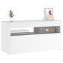 Mueble de TV con luces LED blanco 75x35x40 cm