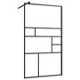 Accessible shower screen made of transparent black tempered glass, 90x195 cm. by vidaXL, Shower walls and screens - Ref: Foro...