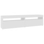 Muebles de TV con luces LED 2 unidades blanco 75x35x40 cm