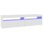 Muebles de TV con luces LED 2 unidades blanco 75x35x40 cm
