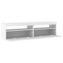 Muebles de TV con luces LED 2 unidades blanco 75x35x40 cm