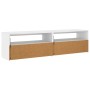 Muebles de TV con luces LED 2 unidades blanco 75x35x40 cm