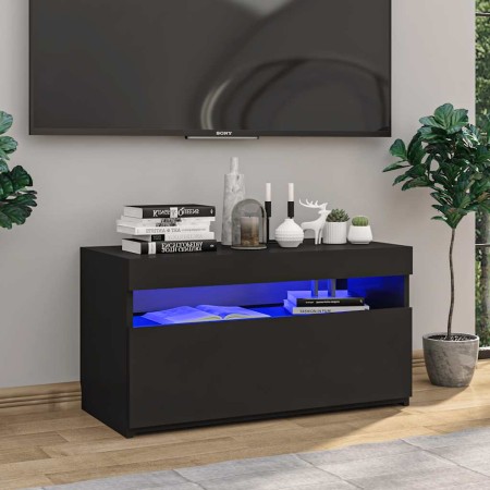 Mueble de TV con luces LED negro 75x35x40 cm en Muebles TV | Comprar online en Foro24