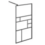 Accessible shower screen made of transparent black tempered glass, 90x195 cm. by vidaXL, Shower walls and screens - Ref: Foro...