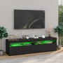 Muebles de TV con luces LED 2 unidades negro 75x35x40 cm en Muebles TV | Comprar online en Foro24