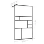 Accessible shower screen made of transparent black tempered glass, 90x195 cm. by vidaXL, Shower walls and screens - Ref: Foro...
