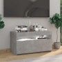 Mueble de TV con luces LED gris hormigón 75x35x40 cm en Muebles TV | Comprar online en Foro24