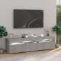 Muebles de TV con luces LED 2 unidades gris hormigón 75x35x40cm en Muebles TV | Comprar online en Foro24