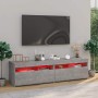 Muebles de TV con luces LED 2 unidades gris hormigón 75x35x40cm en Muebles TV | Comprar online en Foro24