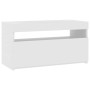 Mueble de TV con luces LED blanco brillante 75x35x40 cm