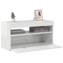 Mueble de TV con luces LED blanco brillante 75x35x40 cm