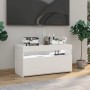 Mueble de TV con luces LED blanco brillante 75x35x40 cm