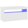 Mueble de TV con luces LED blanco brillante 75x35x40 cm