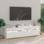 Muebles de TV con luces LED 2 uds blanco brillante 75x35x40 cm en Muebles TV | Comprar online en Foro24