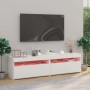 Muebles de TV con luces LED 2 uds blanco brillante 75x35x40 cm en Muebles TV | Comprar online en Foro24