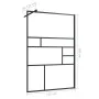 Barrierefreie Duschwand ESG transparentes schwarzes Glas 115x195cm von vidaXL, Duschwände und Duschwände - Ref: Foro24-150755...