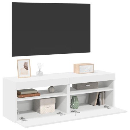 Muebles de TV con luces LED 2 uds blanco 60x35x40 cm en Muebles TV | Comprar online en Foro24