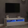 Muebles de TV con luces LED 2 uds blanco 60x35x40 cm