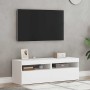 Muebles de TV con luces LED 2 uds blanco 60x35x40 cm
