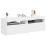 Muebles de TV con luces LED 2 uds blanco 60x35x40 cm
