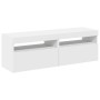 Muebles de TV con luces LED 2 uds blanco 60x35x40 cm