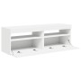 Muebles de TV con luces LED 2 uds blanco 60x35x40 cm