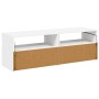 Muebles de TV con luces LED 2 uds blanco 60x35x40 cm