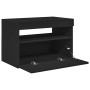 Mueble de TV con luces LED negro 60x35x40 cm