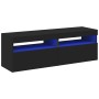 Muebles de TV con luces LED 2 uds negro 60x35x40 cm