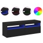 Muebles de TV con luces LED 2 uds negro 60x35x40 cm