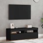Muebles de TV con luces LED 2 uds negro 60x35x40 cm