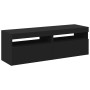 Muebles de TV con luces LED 2 uds negro 60x35x40 cm