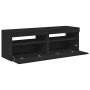 Muebles de TV con luces LED 2 uds negro 60x35x40 cm