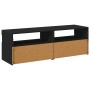 Muebles de TV con luces LED 2 uds negro 60x35x40 cm