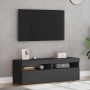Muebles de TV con luces LED 2 uds gris 60x35x40 cm