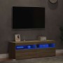 Muebles para TV con luces LED 2 uds roble Sonoma 60x35x40 cm