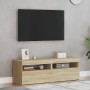 Muebles para TV con luces LED 2 uds roble Sonoma 60x35x40 cm